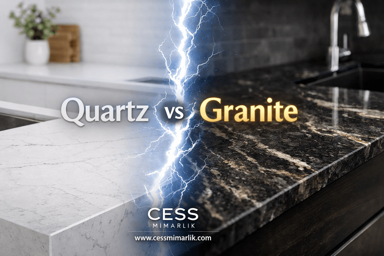 🔎 2026 Rehberi: Kuvars ve Granit Tezgahlar Arasındaki Farklar (Quartz vs Granite)